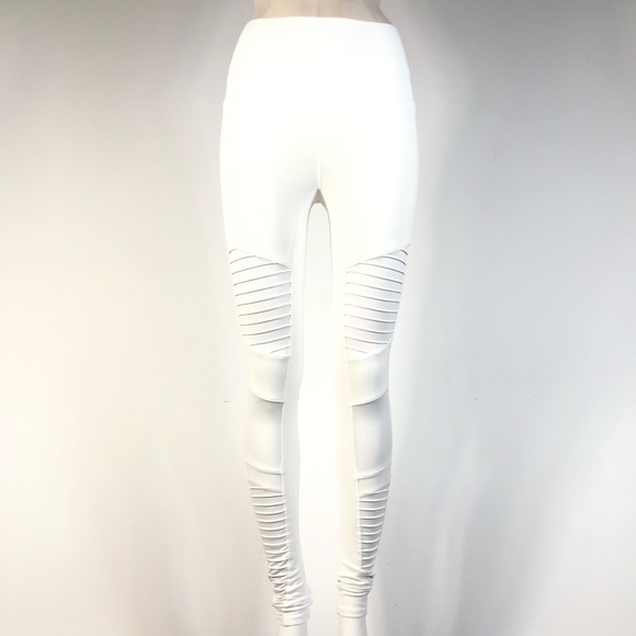 Alo Yoga Moto Leggings Vavavroom White 